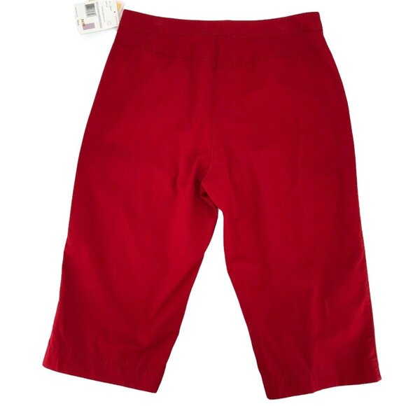 NWT Liz Claiborne Womens Audra Red Wide Leg Cropped Pants Size 12 - Picture 3 of 12